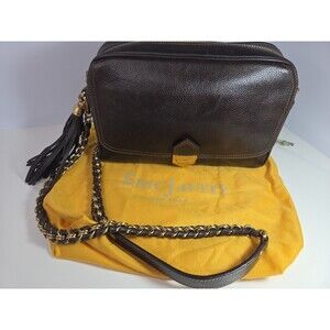 Eric Javits Brown Pebble Leather Crossbody / Shoulder Classic Timeless Style EUC